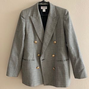Pendleton checked gray blazer 100% virgin wool